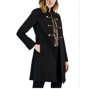 NWT Tahari Arthur S. Levine  Women’s Black Long Jacket Trench Coat Size‎ 10